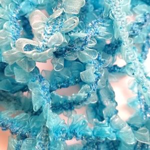 7 yards of Blue Turquoise Bow Fabric Trim